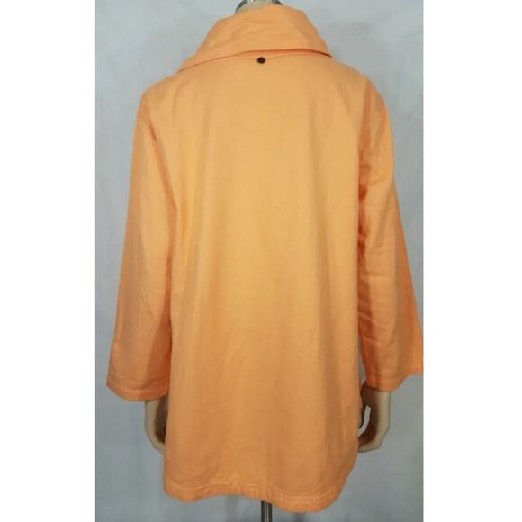 Women’s Soft Surroundings orange tunic sweatshirt collar size small - Picture 3 of 4